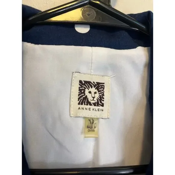 Anne Klein Navy Blue Polka Dot Sleeveless Midi Length Summer Dress Size 10 - Picture 3 of 10